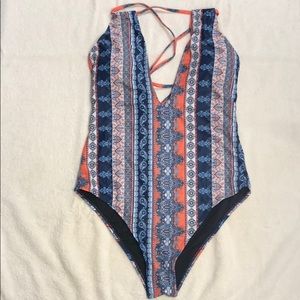 NEW One piece Swimsuit Cupshe Fleet of Time Size L